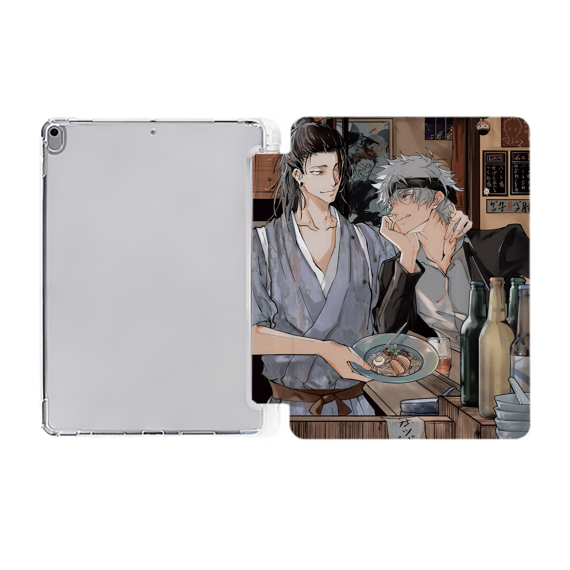 （画像用） 呪術廻戦 Jujutsu Kaisen IPad ケース ペン収納付き 三つ折りスタンド PUレザー×シリコン 対応機種9.5/10.5/10.9インチ